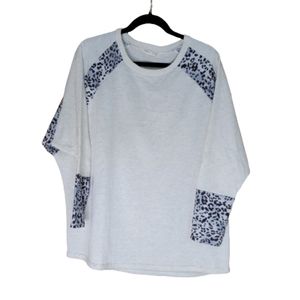 Twenty Second Cream and Animal Print Sweater Women's Size Medium